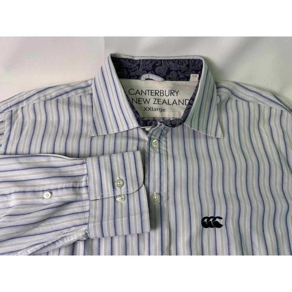 Canterbury of New Zealand 2XL Striped Paisley Button Down Shirt‎ Portugal Casual
